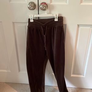 fuzzy brown joggers